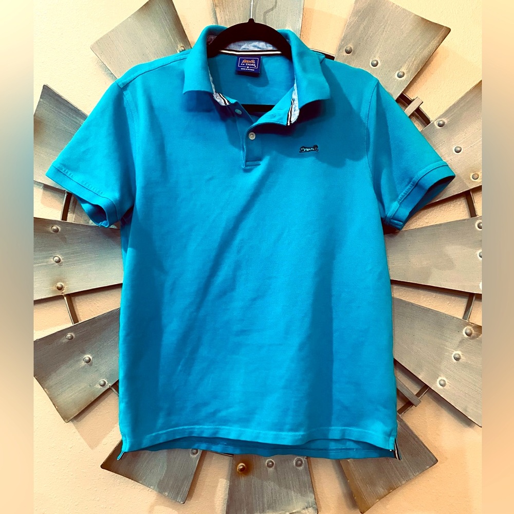 🦃 Vintage preppy Le Tigre teal Polo Shirt